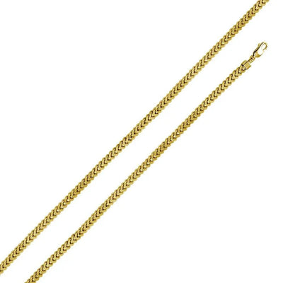 Italian Sterling Silver Gold Plated Franco Chain 4.2 MM with Lobster Clasp Closure