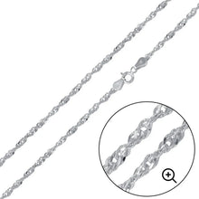 Load image into Gallery viewer, Sterling Silver High Polished Singapore 1.5mm-025 Chain with Spring Clasp Closure