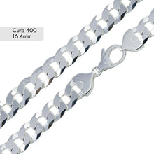 Load image into Gallery viewer, Sterling silver Curb 400-16.4mm Bracelet--8&quot;