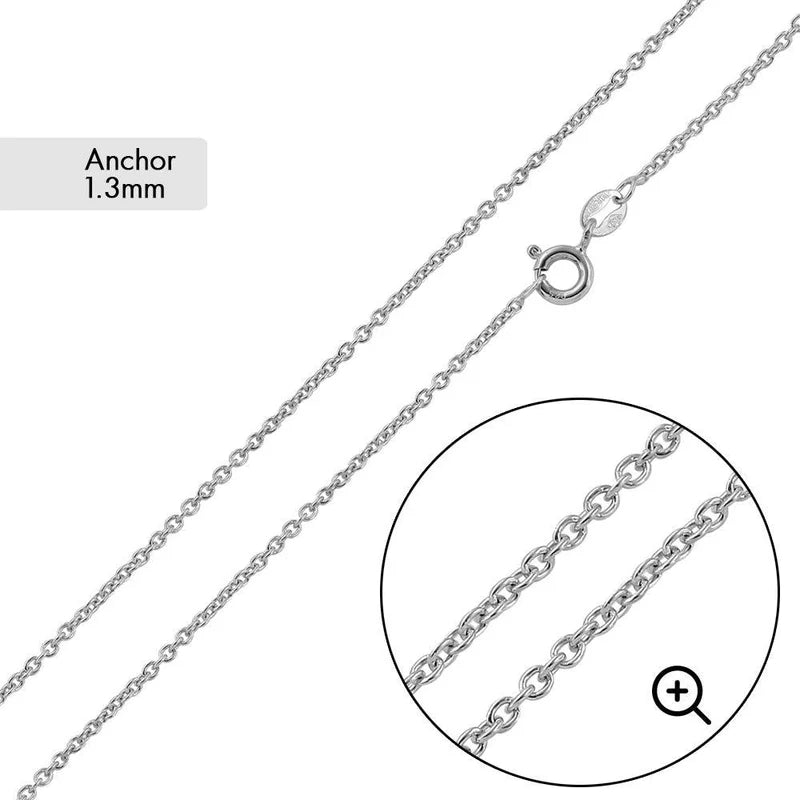 Sterling Silver Anchor 035-1.3MM Chain-20"