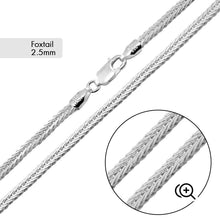 Load image into Gallery viewer, Sterling Silver Foxtail 2.5mm Chain