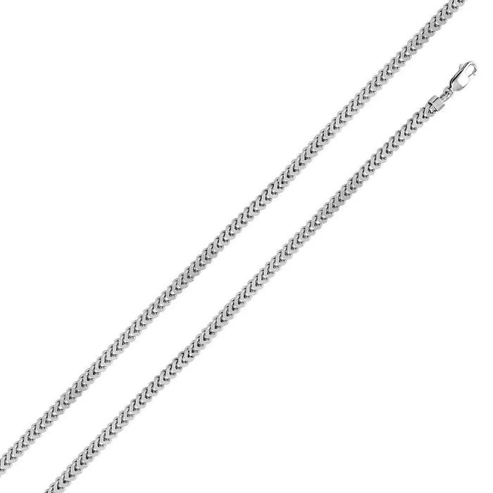 Sterling Silver Rhodium Plated Hollow Franco 4.8mm Chain