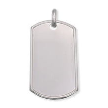 Load image into Gallery viewer, Sterling Silver High Polish Raised Edges Dogtag-22.7mm x 40.2mm