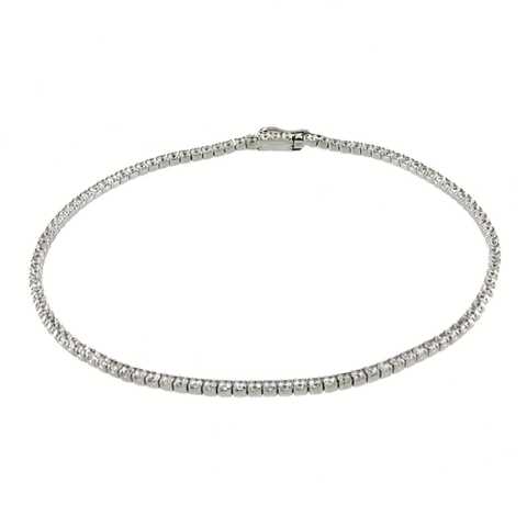 Sterling Silver Round Cz Tennis Bracelet with Bracelet Dimension of 2MMx190.5MM