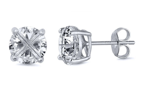 Sterling Silver Round Invisible Casting Stud Earrings