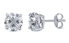 Sterling Silver Round Invisible Casting Stud Earrings