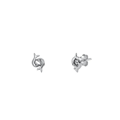 Sterling Silver Dolphin Small Stud Earrings