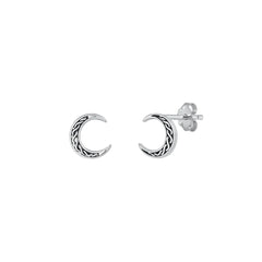 Sterling Silver Oxidized Celtic Moon Earrings