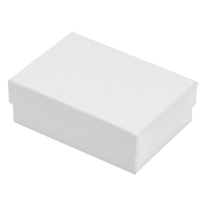 Matte White Cotton Filled Jewelry Gift Box
