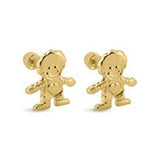 OroTrue 14K Yellow Gold Boy Screw Back Stud Earring