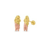 OroTrue 14K Tricolor Gold Saint Jude Screw Back Stud Earring