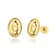 OroTrue 14K Yellow Gold Guadalupe Screw Back Stud Earring