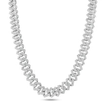 Load image into Gallery viewer, Sterling Silver Rhodium Plated CZ Encrusted Miami Cuban Link Chain, Length 20&quot;