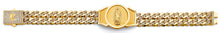 Load image into Gallery viewer, 14K Two Tone Gold 2Line CZ Cuban Guadalupe ID Bracelet