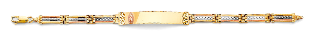 14K Tri Color Gold Guadalupe ID Bracelet