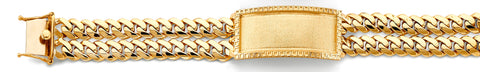 14K Yellow Gold 2Line Cuban Frame ID Bracelet