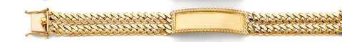 14K Yellow Gold Cuban Frame ID 2Line Bracelet