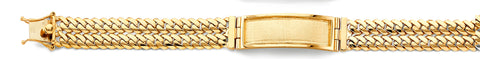 14K Yellow Gold 2Line Cuban ID Bracelet