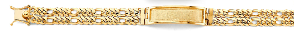 14K Yellow Gold 2Line Figaro ID Bracelet