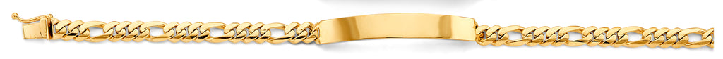 14K Yellow Gold Figaro Link ID Bracelet