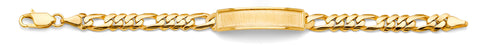 14K Yellow Gold Figaro Frame Junior ID Bracelet