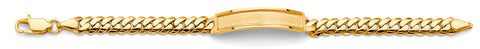 14K Yellow Gold Junior ID Cuban Frame Bracelet