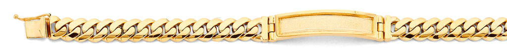 14K Yellow Gold Solid Cuban ID Bracelet