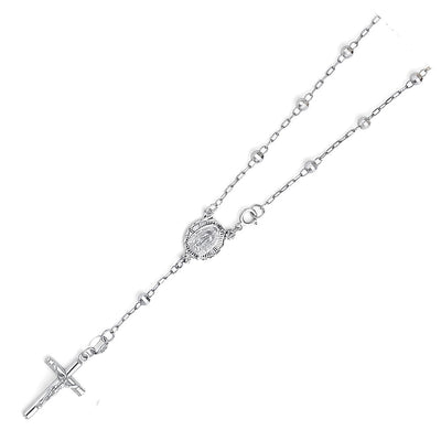 14K White Gold Rosary Bracelet