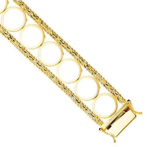 14K Yellow Gold 2 Pesos Bola Bracelet