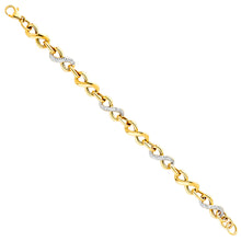 Load image into Gallery viewer, 14K Two Tone Gold Infinity Hollow Bracelet