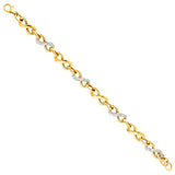 14K Two Tone Gold Infinity Hollow Bracelet