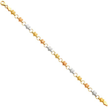 Load image into Gallery viewer, 14K Tri Color Gold Light Enamel Bracelet For Kid