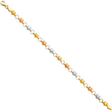 14K Tri Color Gold Light Enamel Bracelet For Kid