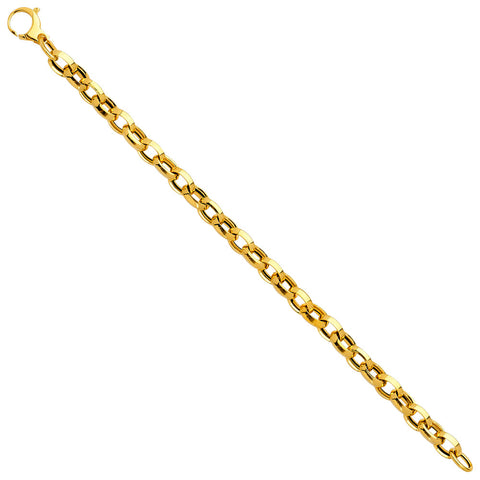 14K Yellow Gold Lock Fancy Hollow Bracelet