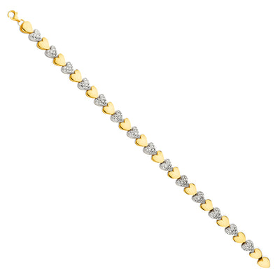 14K Two Tone Gold Crystal DC Bracelet