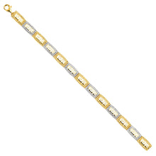 Load image into Gallery viewer, 14K Two Tone Gold Crystal DC Bracelet