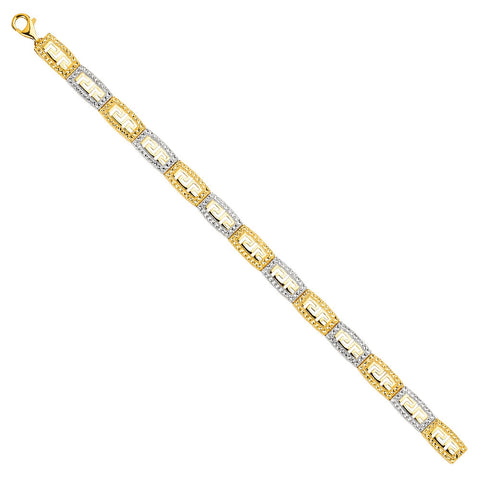 14K Two Tone Gold Crystal DC Bracelet