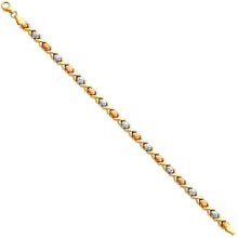 Load image into Gallery viewer, 14K Tri Color Gold Light Stampato X Bracelet