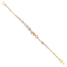 Load image into Gallery viewer, 14K Tri Color Gold Lucky CZ Bracelet