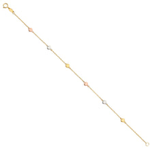 Load image into Gallery viewer, 14K Tri Color Gold Bracelet With Heart