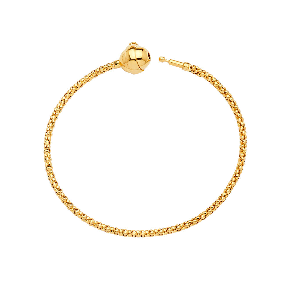 14K Yellow Gold Flexible Bracelet Charm For Mix And Match