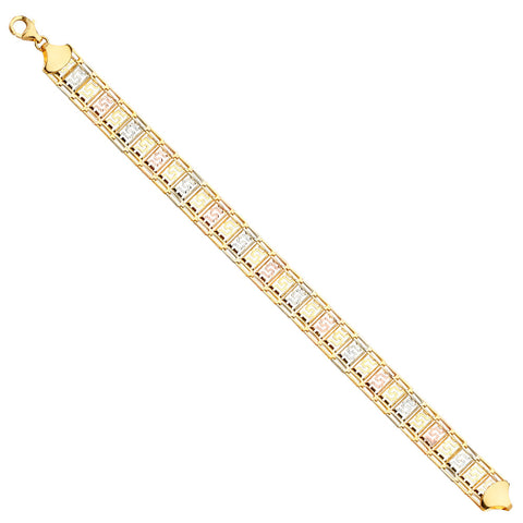 14K Tri Color Gold Fancy Bracelet