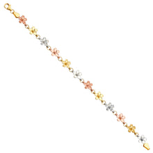 Load image into Gallery viewer, 14K Tri Color Gold Flower Fancy Bracelet