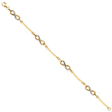 14K Two Tone Gold Infinity Fancy Bracelet