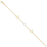 14K Tri Color Gold Butterfly Light Bracelet