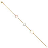 14K Tri Color Gold Plumeria Light Bracelet