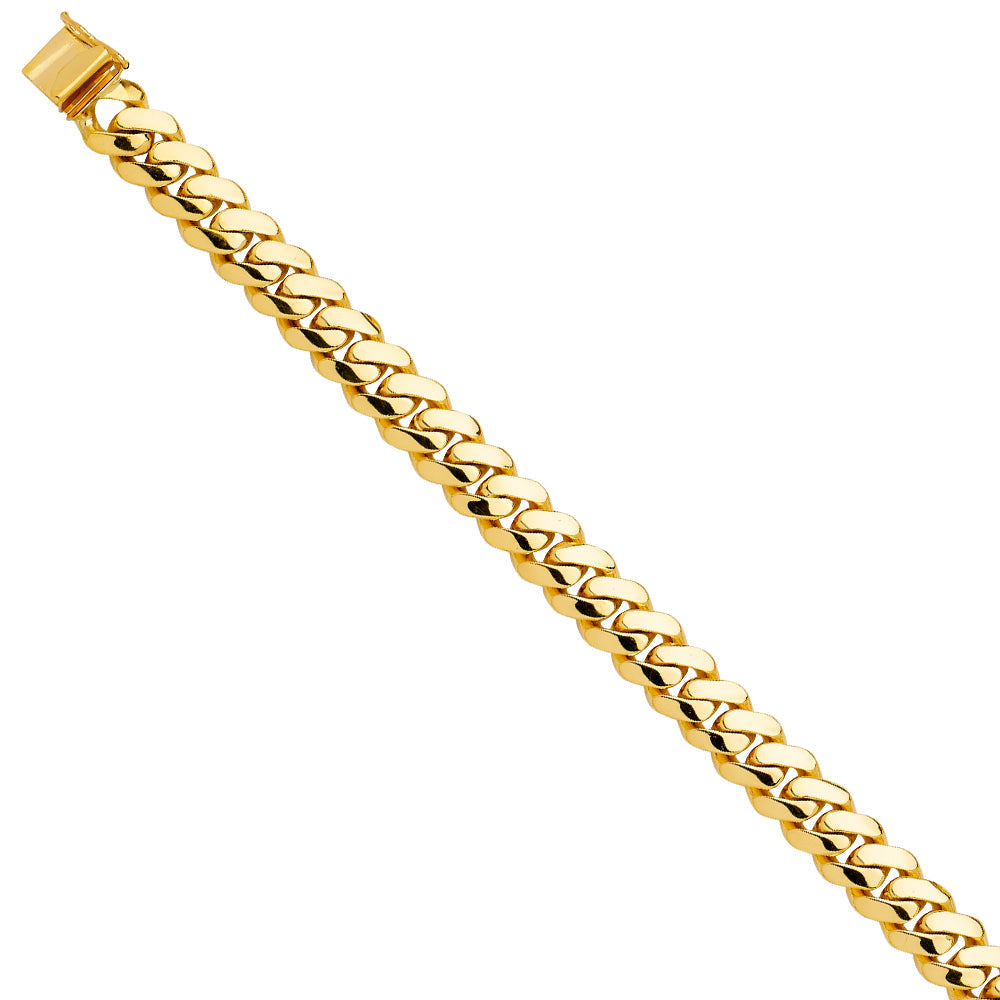 14K Yellow Gold Solid Link Lock Bracelet