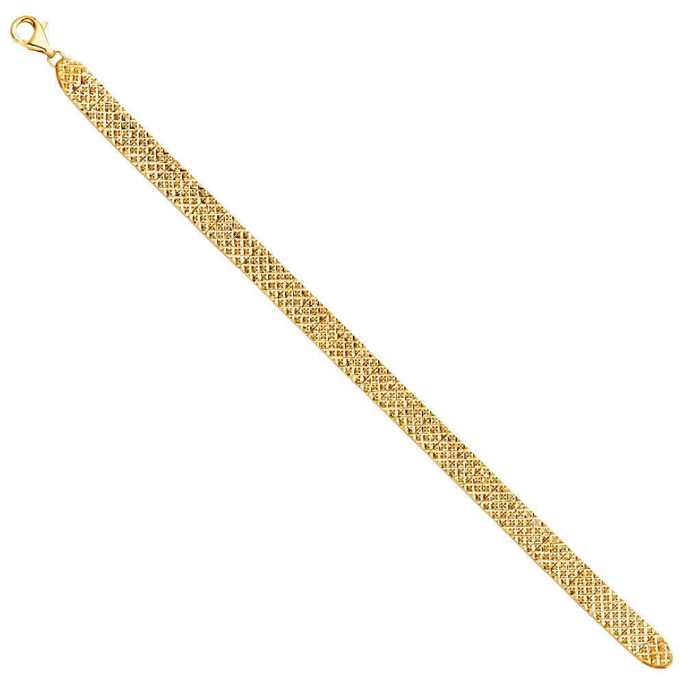 14K Yellow Gold Crystal Cut Bracelet