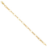 14K Yellow Gold 4.0mm Hollow Paperclip Bracelet