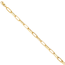 Load image into Gallery viewer, 14K Yellow Gold 5.5mm Hollow Paperclip Bracelet